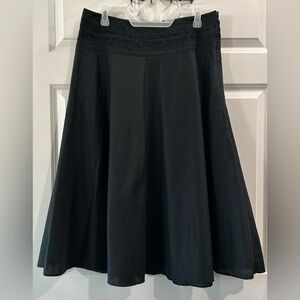 Lauren Ralph Lauren Smocked Waist Midi A-Line Skirt Size 10 Mature Witchy Preppy